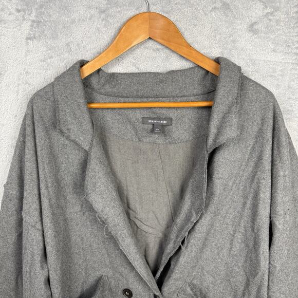 Grade & Gather Womens Blazer Jacket Size S/M Gray Wool Blend Lagenlook Preppy - Picture 2 of 9